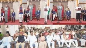 Read more about the article साय सरकार के तीन नए मंत्रियों ने छत्तीसगढ़ मंडपम में पद एवं गोपनीयता की शपथ ली