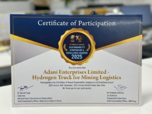 अदाणी को खनन क्षेत्र में हाइड्रोजन ट्रक के उपयोग हेतु मिला प्रतिष्ठित पर्यावरणीय पुरस्कार IMG 20250927 WA0015