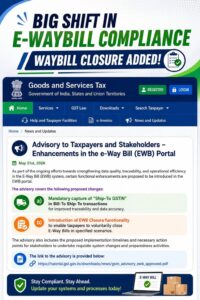 Read more about the article 50,000 से ज्यादा का माल भेजने वालों के लिए अब ये नई सुविधा, GST नियमों में बड़ा अपडेट