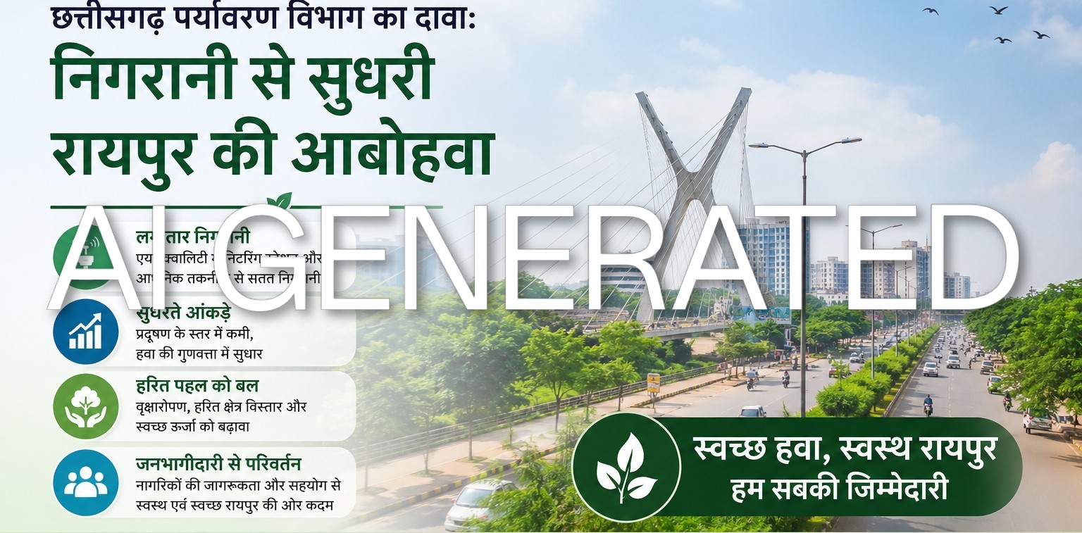 You are currently viewing पर्यावरण विभाग का दावा निगरानी से सुधरी रायपुर की आबोहवा